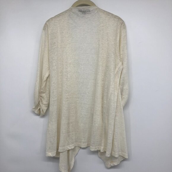 Karen Kane Linen Cream Waterfall Open Cardigan size S - Picture 2 of 16